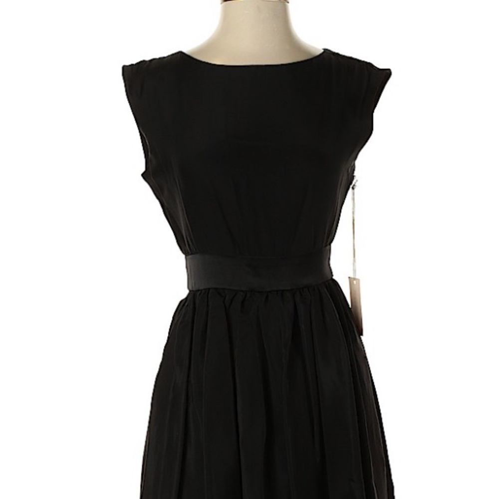 Anthropologie Hutch Black Silk A Line Dress